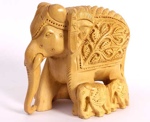 Handcrafted Wooden Elephants