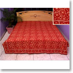 Saffron-red colored bed sheet