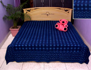 Ink blue colored bed sheet