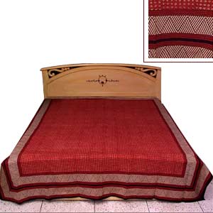 Brick red colored bed sheet