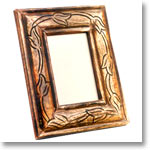 Antique Finish Wooden Photo Frame (Floral Design in Brown 6 x 4 inches)