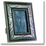 Antique Finish Wooden Photo Frame (Floral Design in Black 6 x 4 inches)