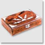 Antique Finish Wooden Box (Silver Sunrise 9 x 6 inches)