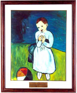 Child with a dove-Glass Painting
