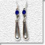 Lapis lazuli Hanging Silver Earrings