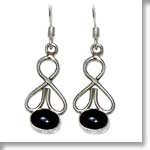 Black Onyx Silver Earrings: Princess Collection