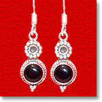 Black Onyx Silver Earrings: Queens Collection