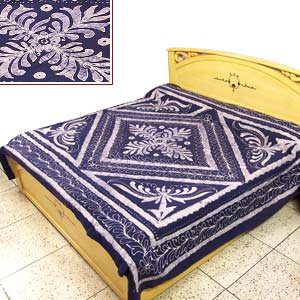 Blue Batik Bedspread