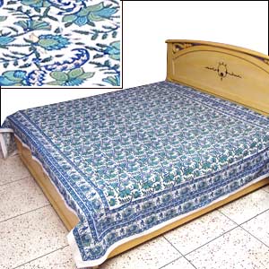 Blue Cotton Bed Spread