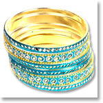 Blue Mirrorwork Bangle Set