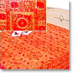 Luxury Red: Handwoven Bedspread