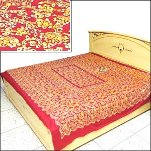 Designer Red Batik Bed Spread