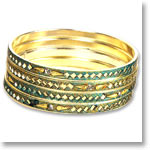 Sea Green Mirrorwork Lacquer Bangles