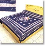 Ink Blue Batik Bedspread