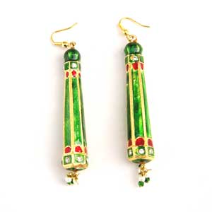 Shiny Green Lacquer Earrings