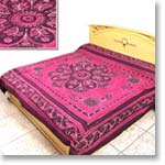 Deep Pink Batik Bedspread