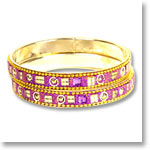 Purple Kundan Bangle Set