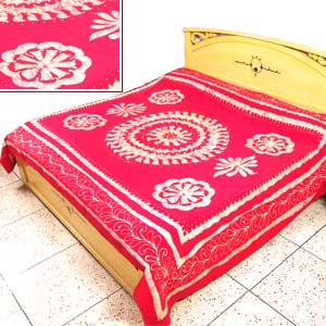 Red Batik Bedspread