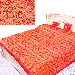 Majestic Red: Handmade Bedspread