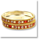 Red-Brown Kundan Bangle Set