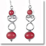 Red Onyx Silver Earrings