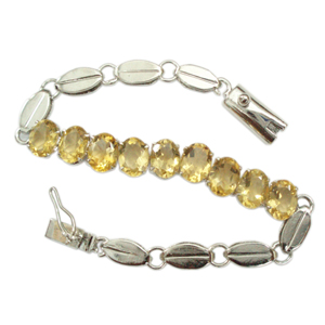 Silver Bracelet Golden Topaz 