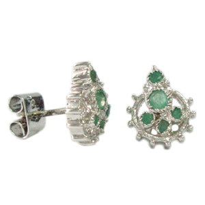 Silver Earring Emeralds