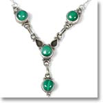 Silver Malachite Stone Necklace