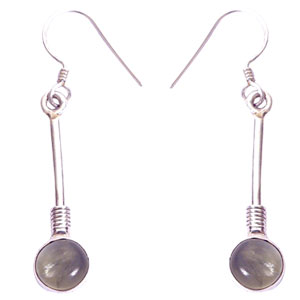 Silver Moon Stone Earrings