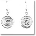 Silver Moonstone Spiral Earrings