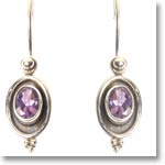 Silver Violet Stone Earrings