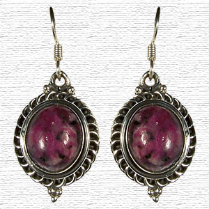 Deep Lavender Silver Earrings