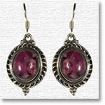 Deep Lavender Silver Earrings