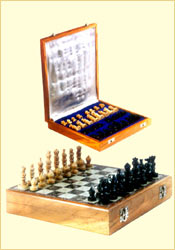 Wooden Chess Set with Gorara Marble top