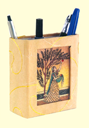 Pen Holder with Gem Stone Painting