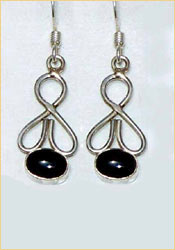 Black Onyx Silver Earrings: Princess Collection