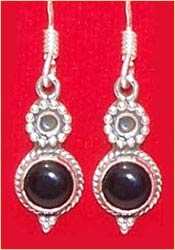 Black Onyx Silver Earrings: Queens Collection