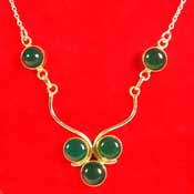 Malachite Gem stone Silver Necklace