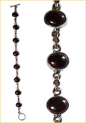 Deep Maroon Silver Bracelet