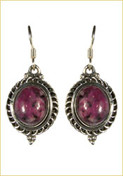 Deep Lavender Silver Earrings