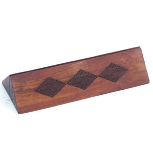 Brass Inlaid Wooden Pen Holder